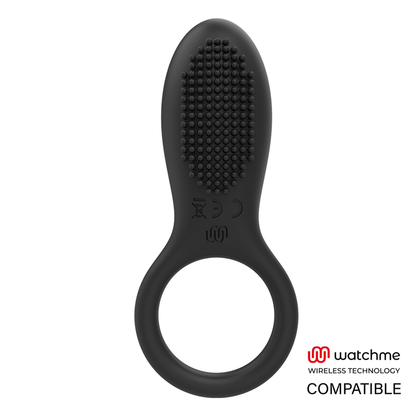 MR BOSS Anel Estimulador Tino Compatível Watchme Wireless, em silicone preto