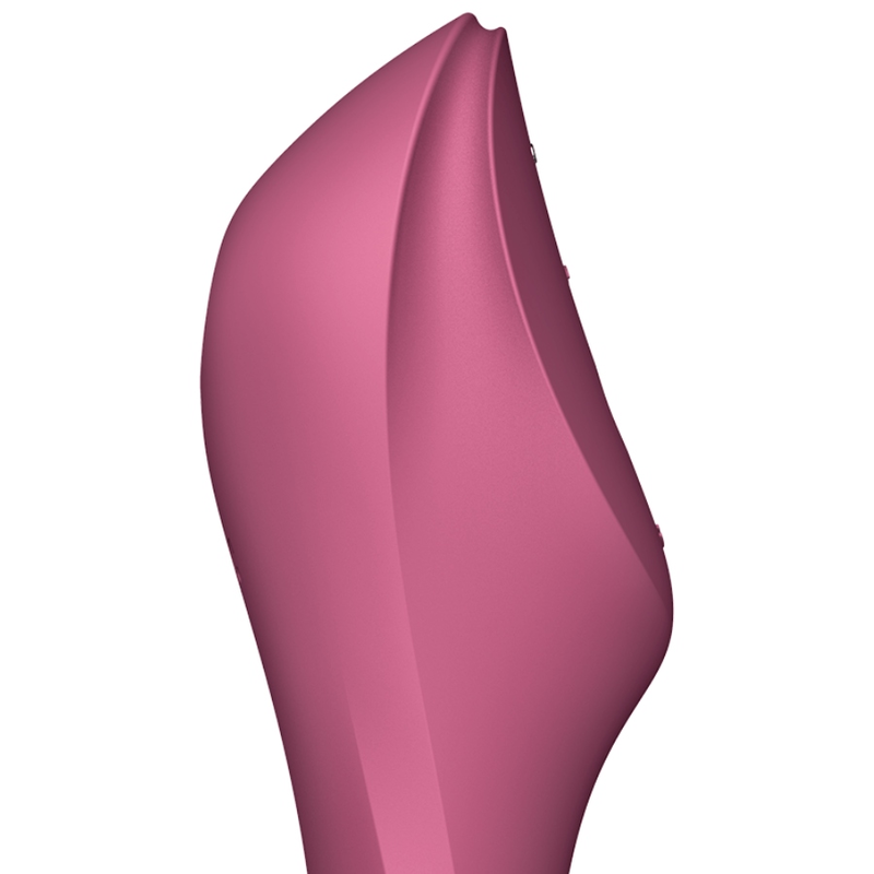 Satisfyer Curvy Trinity 3 Vermelho, vibrador de pulso de ar e ponto G em silicone.