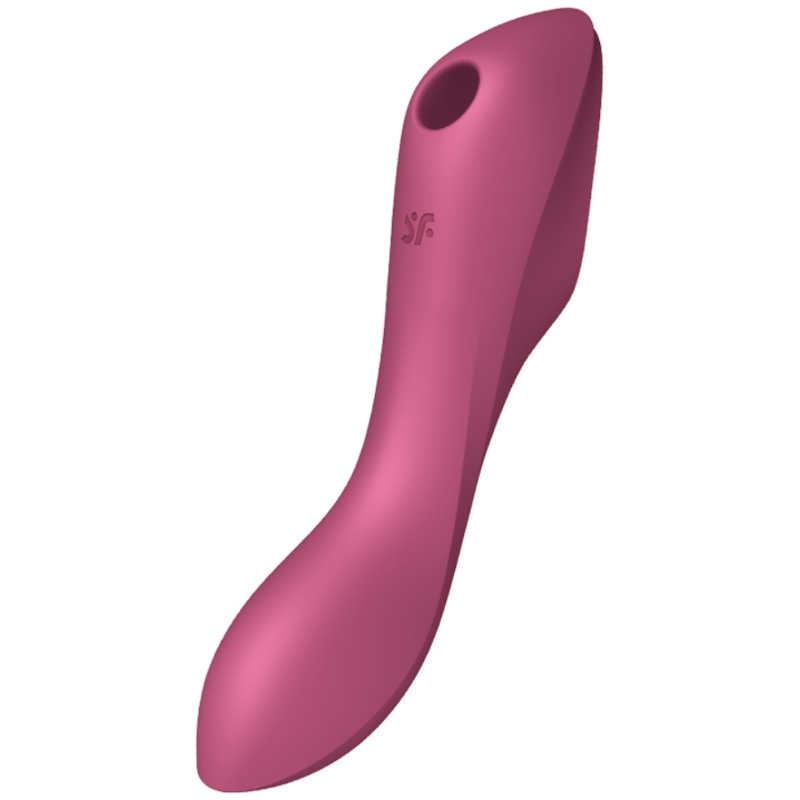 Satisfyer Curvy Trinity 3 Vermelho, vibrador de pulso de ar e ponto G em silicone.