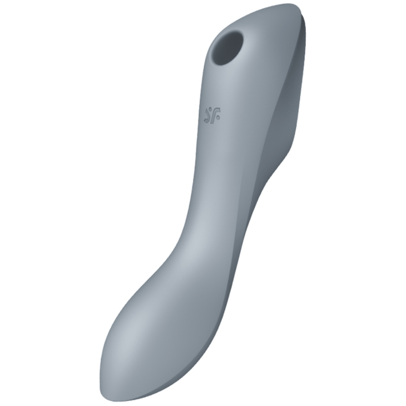 Detalhe do Satisfyer Curvy Trinity 3 Vibrador de Pulso de Ar, destacando seu design curvo e material de silicone.