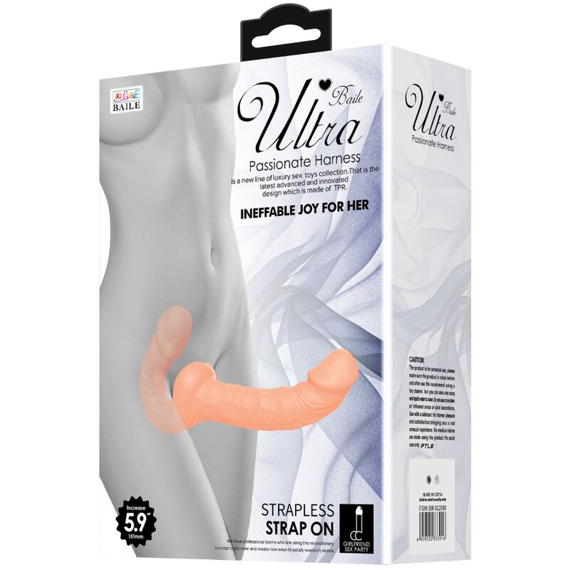Dildo Duplo Flexível BAILE para Arnês, ideal para prazer mútuo ou individual.