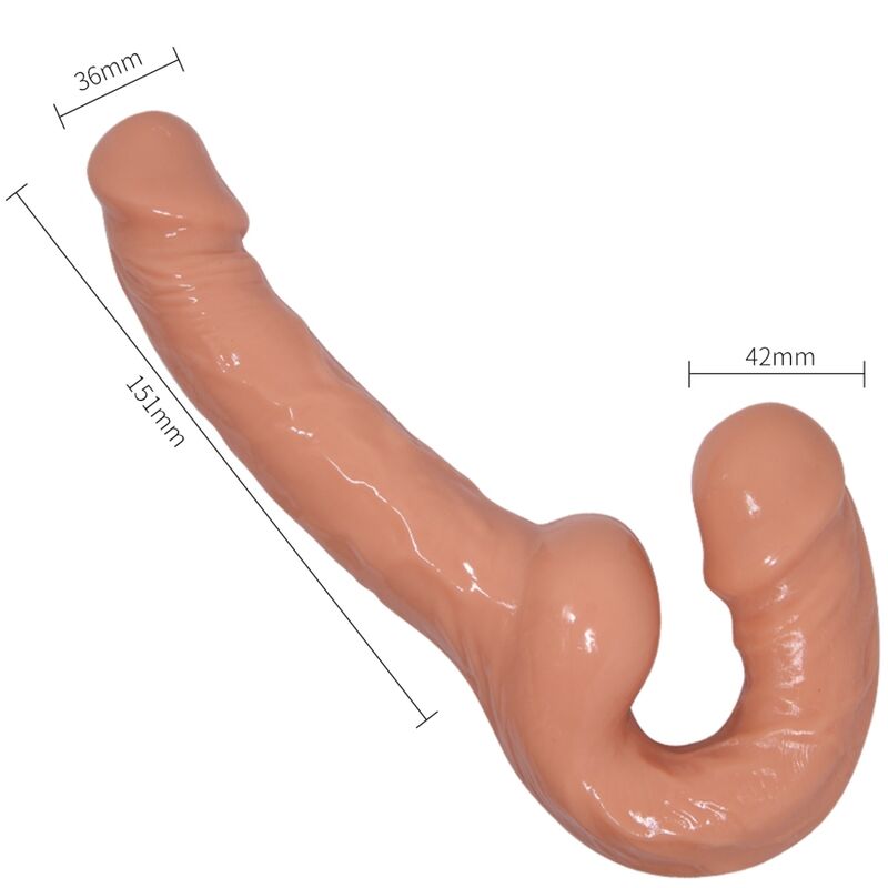 Dildo Duplo Flexível BAILE para Arnês, ideal para prazer mútuo ou individual.