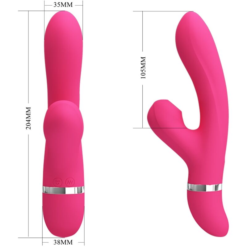 Close-up of the PRETTY LOVE Vibrador Coelho com Sucção Clitoriana e Estimulação G showing its design and features.