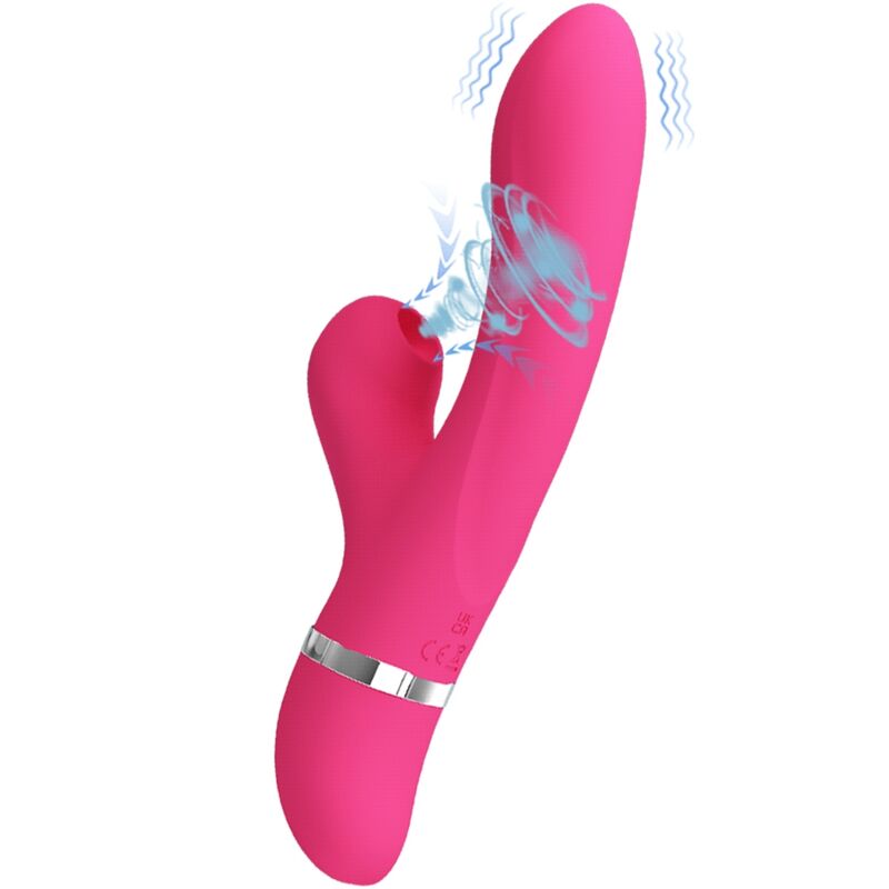 Close-up of the PRETTY LOVE Vibrador Coelho com Sucção Clitoriana e Estimulação G showing its design and features.