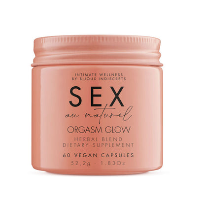 Embalagem do Suplemento Alimentar Bijoux Indiscrets Orgasmic Glow 60 Cápsulas