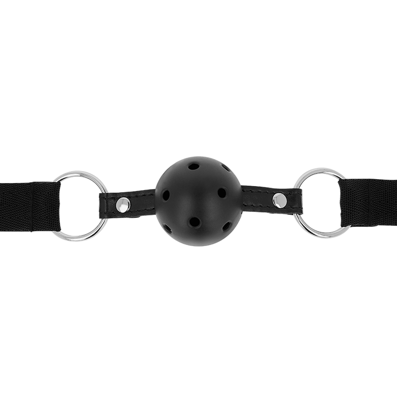 Mordaça Bola Respirável Fetiche Preto OHMAMA para jogos BDSM e contenção