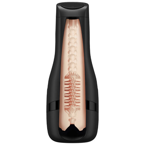 Close-up of the Satisfyer Manga para Masturbador Masculino Tornado Bliss, showcasing its realistic texture and suction nubs.