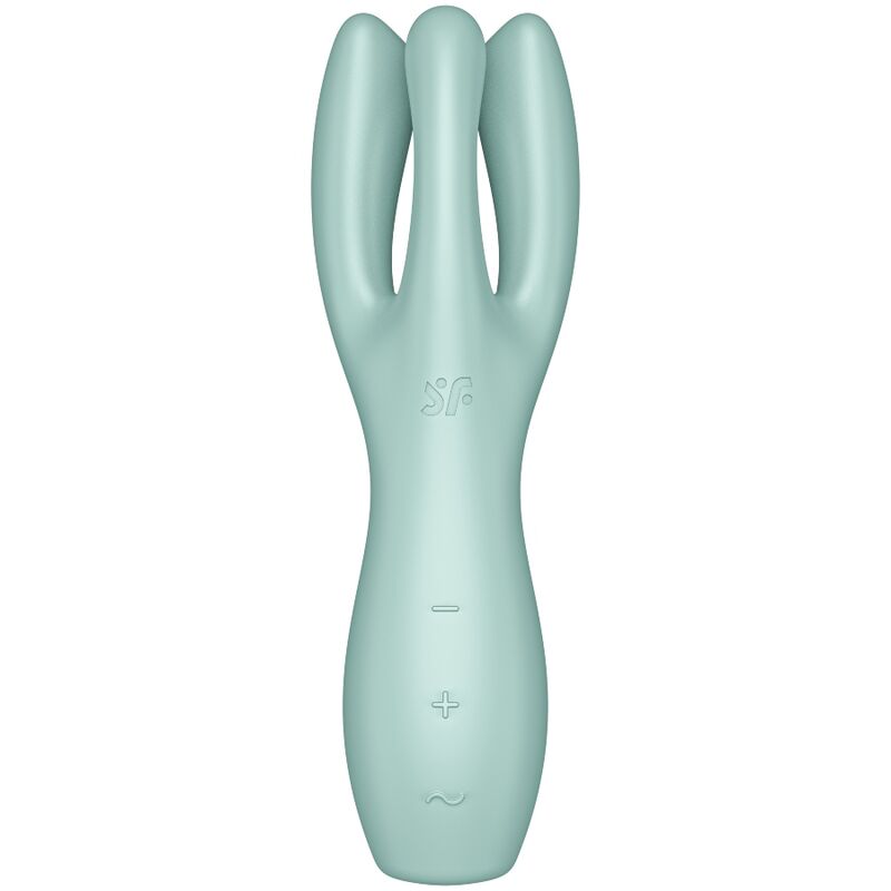 Vibrador Satisfyer Threesome 3 Rosa para estimulação clitoriana e labial com design de três braços.