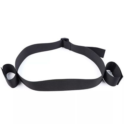 Restrições de pulso e cintura OHMAMA FETISH ajustáveis com velcro em nylon preto