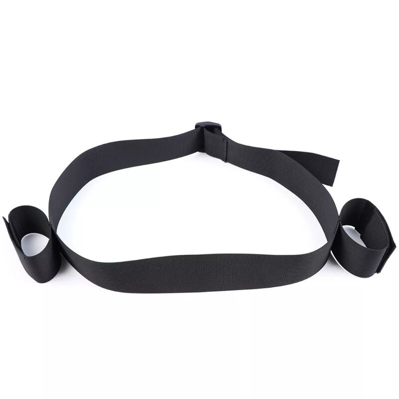 Restrições de pulso e cintura OHMAMA FETISH ajustáveis com velcro em nylon preto