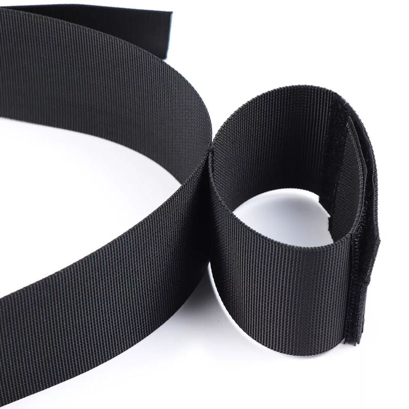 Restrições de pulso e cintura OHMAMA FETISH ajustáveis com velcro em nylon preto