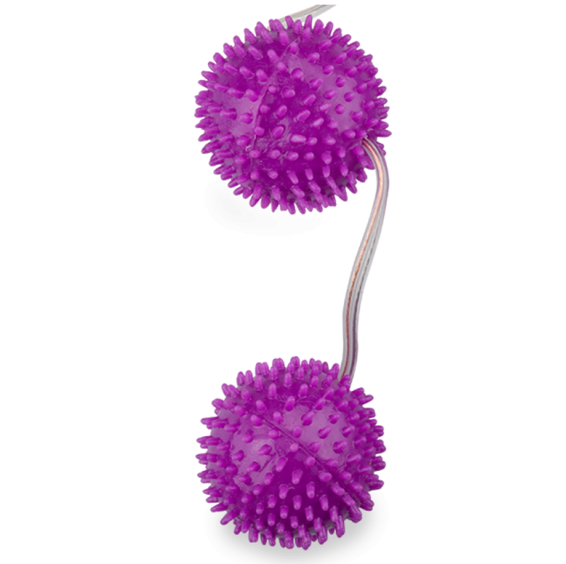 Close-up of the BAILE Textured Vaginal Balls 3.60 CM in purple, highlighting their design.
