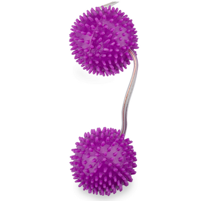 Close-up of the BAILE Textured Vaginal Balls 3.60 CM in purple, highlighting their design.