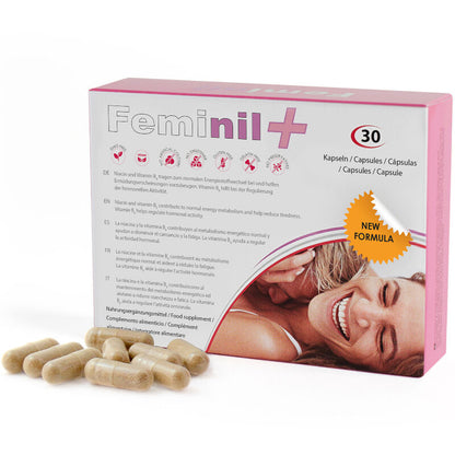 Embalagem de 500 COSMETICS Feminil+ Cápsulas para Aumento da Libido Feminina