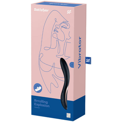 Close-up do vibrador Satisfyer Rrrolling Explosion com estimulação do Ponto G e bola rolante.