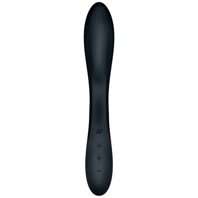Close-up do vibrador Satisfyer Rrrolling Explosion com estimulação do Ponto G e bola rolante.