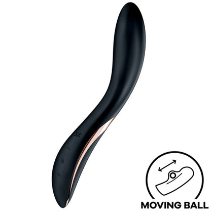 Close-up do vibrador Satisfyer Rrrolling Explosion com estimulação do Ponto G e bola rolante.