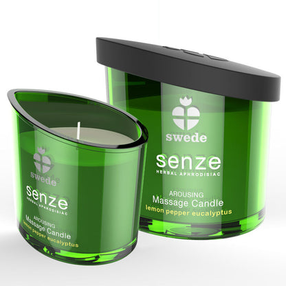 SUECO - VELA DE MASAJE EXCITANTE SENZE - LIMÓN, PIMIENTA, EUCALIPTO