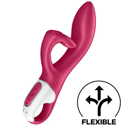 Close-up of the Satisfyer Vibrador Embrace Me Ponto G e Clitoriano Flexível Berry, showcasing its ergonomic design and smooth silicone texture.
