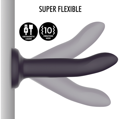 MYTHOLOGY Duman Mystic Dildo M Vibratório que muda de cor com a temperatura, mostrando o seu design e textura.