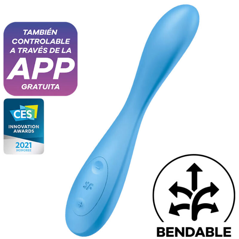 Satisfyer Vibrador Ponto G Flex 4+ App Flexível Azul para estimulação personalizada