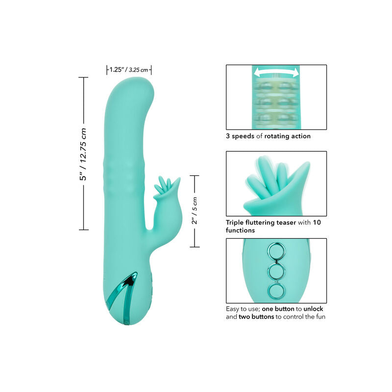 Vibrador con Rotación y Estimulador de Clítoris Bel Air Bombshell Verde Claro