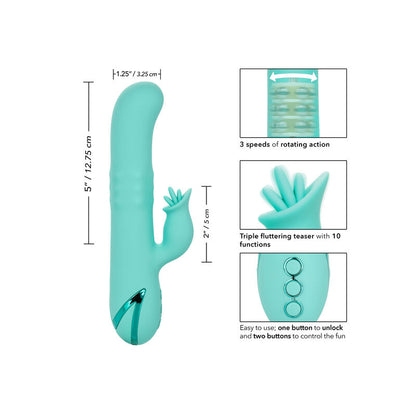 Vibrador con Rotación y Estimulador de Clítoris Bel Air Bombshell Verde Claro
