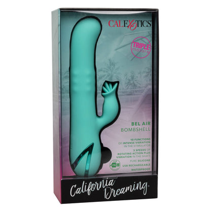 Vibrador con Rotación y Estimulador de Clítoris Bel Air Bombshell Verde Claro