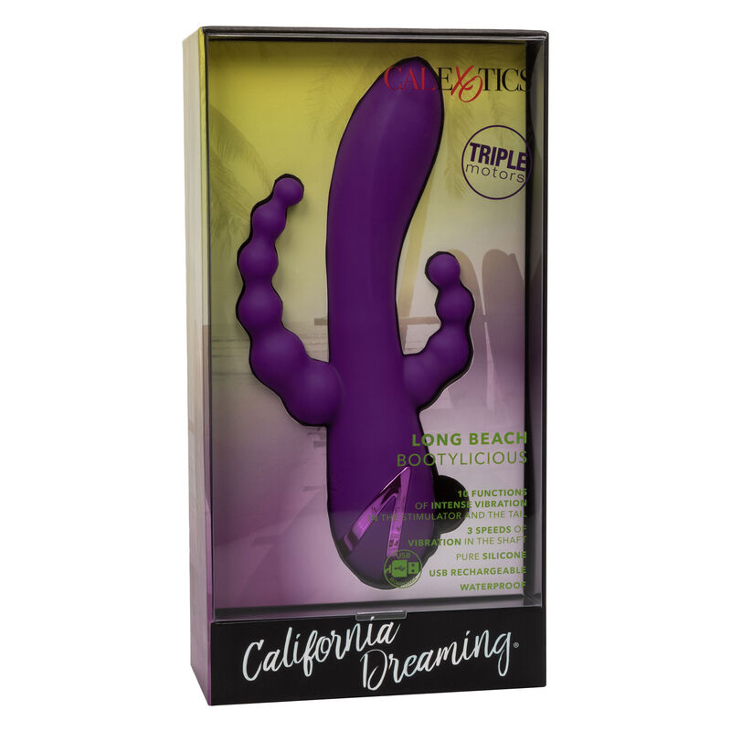 Vibrador de Triple Acción Long Beach Bootylicious Morado