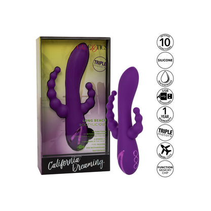 Vibrador de Triple Acción Long Beach Bootylicious Morado