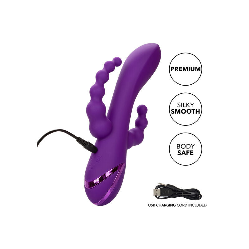 Vibrador de Triple Acción Long Beach Bootylicious Morado