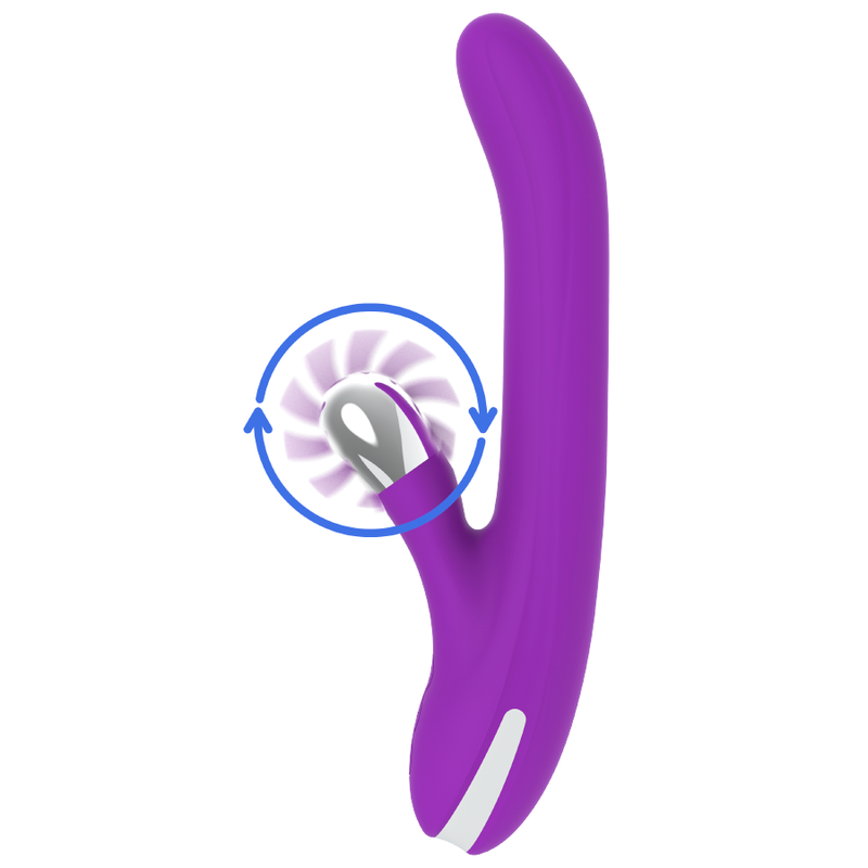 Detalhe do vibrador FUN FUNCTION Rotação Coelho 2.0 em silicone supermacio, com design ergonómico e cabeça oscilante.
