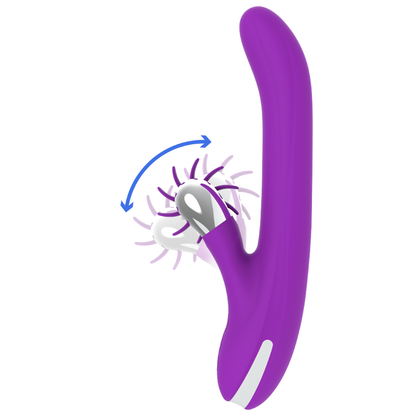 Detalhe do vibrador FUN FUNCTION Rotação Coelho 2.0 em silicone supermacio, com design ergonómico e cabeça oscilante.