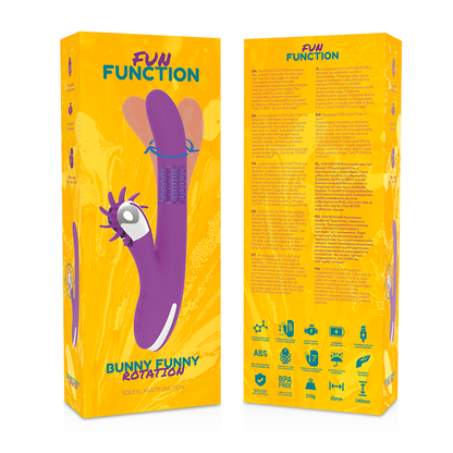 Detalhe do vibrador FUN FUNCTION Rotação Coelho 2.0 em silicone supermacio, com design ergonómico e cabeça oscilante.