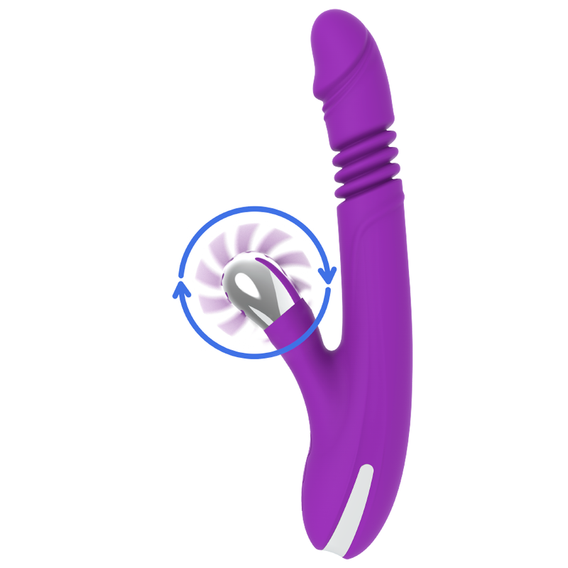 Close-up of the FUN FUNCTION Estimulador Clitoriano Bunny Cima e Baixo 2.0, showcasing its soft silicone texture and ergonomic design.