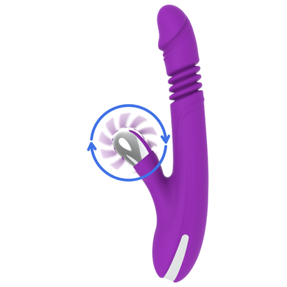 Close-up of the FUN FUNCTION Estimulador Clitoriano Bunny Cima e Baixo 2.0, showcasing its soft silicone texture and ergonomic design.
