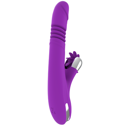 Close-up of the FUN FUNCTION Estimulador Clitoriano Bunny Cima e Baixo 2.0, showcasing its soft silicone texture and ergonomic design.
