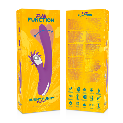Close-up of the FUN FUNCTION Vibrador Bunny Funny Wave 2.0 showing its unique wave system and soft silicone texture.