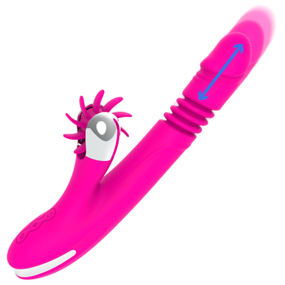 Close-up do DIVERSIA Vibrador Coelho Up & Down 24 CM, mostrando o design ergonómico e a textura de silicone.