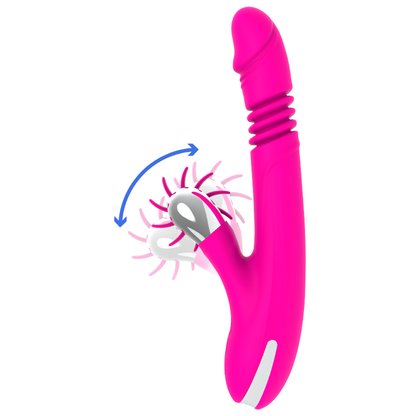Close-up do DIVERSIA Vibrador Coelho Up & Down 24 CM, mostrando o design ergonómico e a textura de silicone.