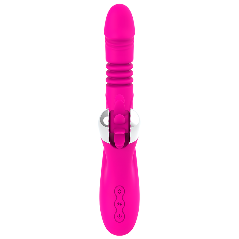 Close-up do DIVERSIA Vibrador Coelho Up & Down 24 CM, mostrando o design ergonómico e a textura de silicone.