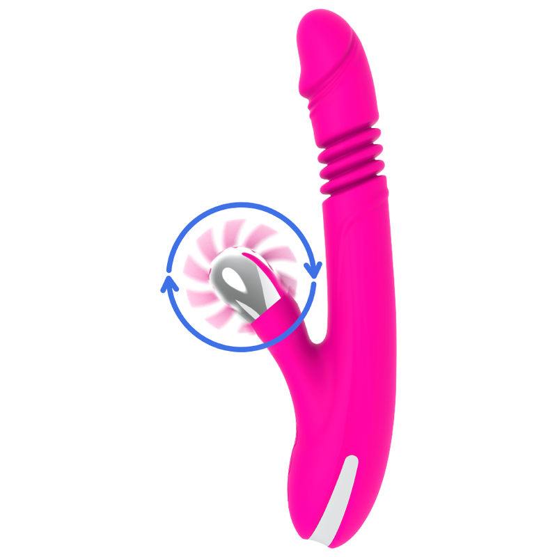 Close-up do DIVERSIA Vibrador Coelho Up & Down 24 CM, mostrando o design ergonómico e a textura de silicone.