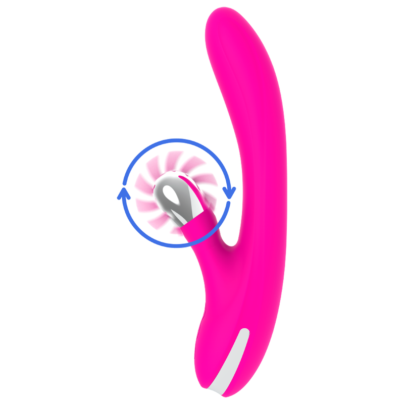 Close-up do DIVERSIA Vibrador Coelho 24cm com estimulador clitoriano, mostrando textura de silicone macio.