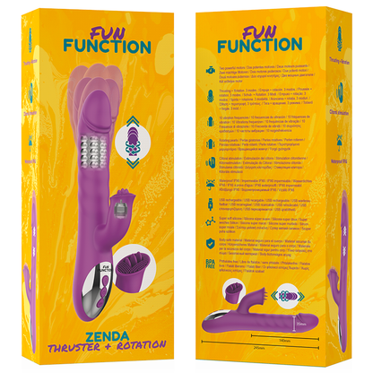Vibrador FUN FUNCTION Zenda Thruster com rotação, movimento 'up & down' e estimulador clitoriano.