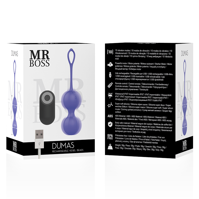 MR BOSS Bolas Vaginais Vibratórias Dumas Perline com Controlo Remoto em silicone super macio