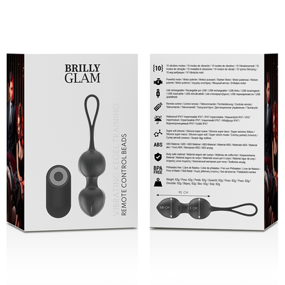 BRILLY GLAM Bolas Vaginais Vibratórias com Controlo Remoto para fortalecimento do pavimento pélvico.