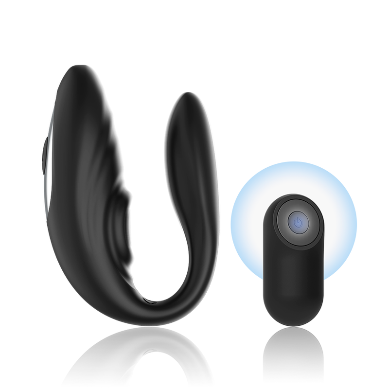 BRILLY GLAM Vibrador de Casal Pulsante com Controle Remoto, mostrando seu design ergonômico e material de silicone.