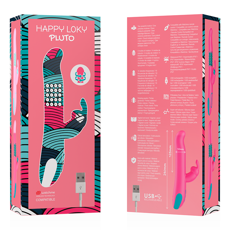 HAPPY LOKY - RELOJ VIBRADOR Y ROTATORIO PLUTO RABBIT CON TECNOLOGÍA INALÁMBRICA COMPATIBLE