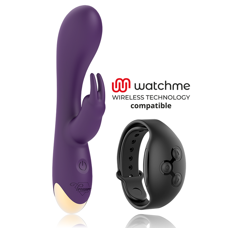 Vibrador rabbit Treasure Laurence com tecnologia Watchme e estimulação dupla.