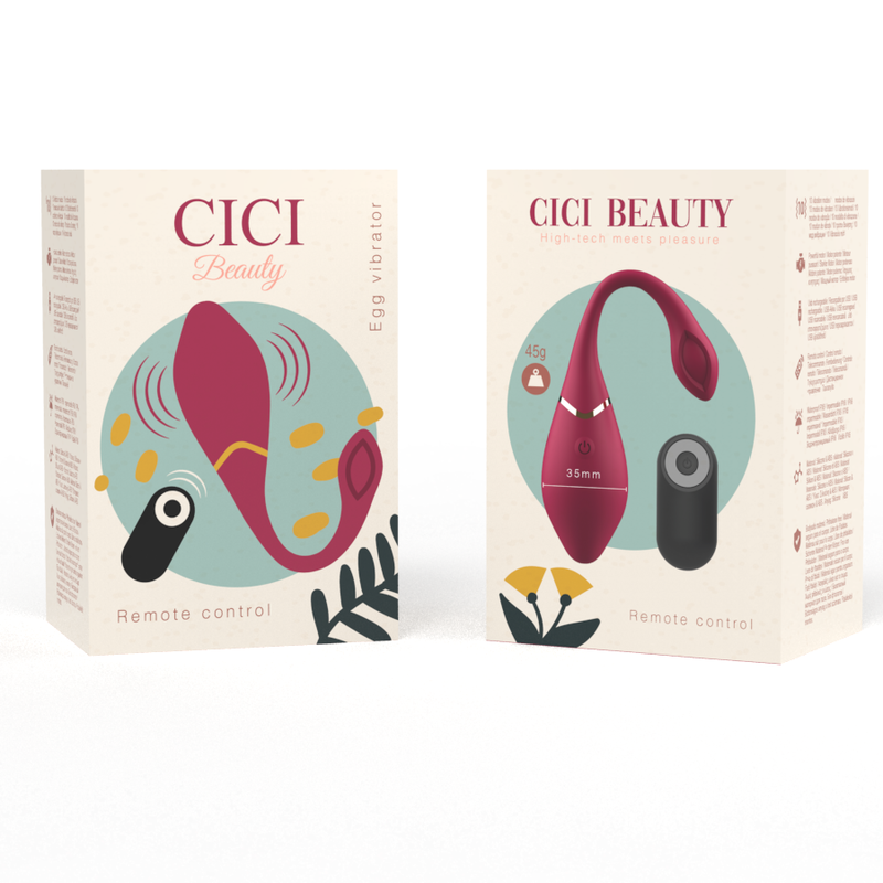 Close-up do Vibrador Egg CICI BEAUTY de silicone premium com controle remoto, destacando seu design ergonômico.